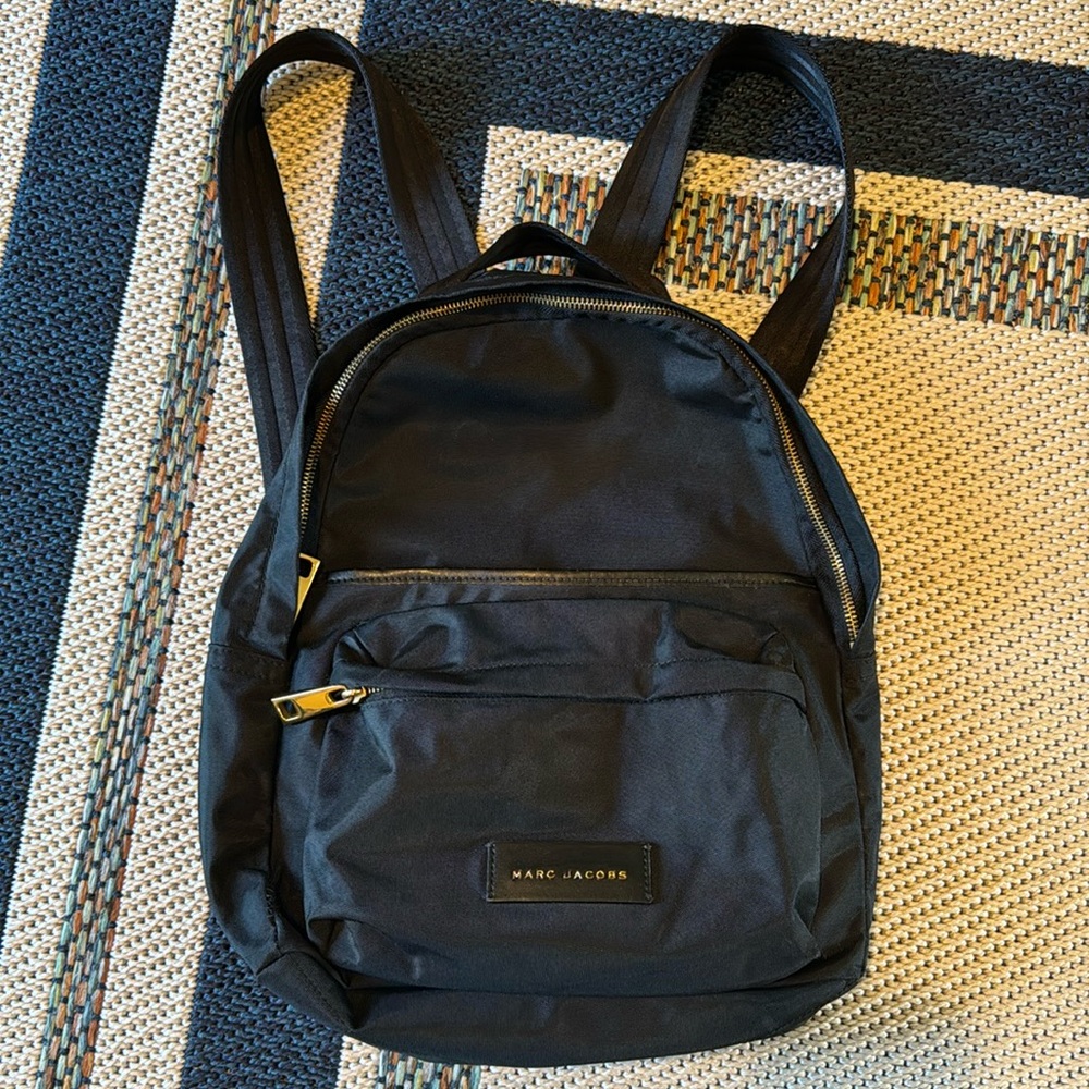 Marc Jacobs - Black Nylon Backpack - gold Hardware